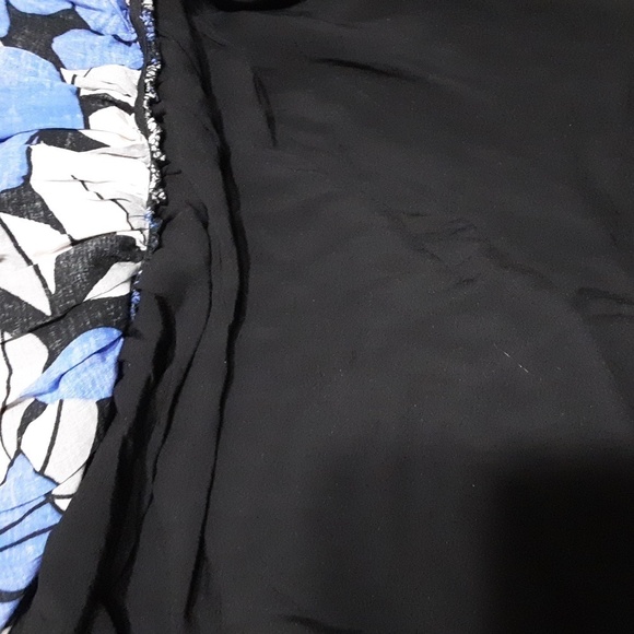 Free people Louise smocked off shoulder floral mini dress women Blue XS/TP fairy - Picture 8 of 10